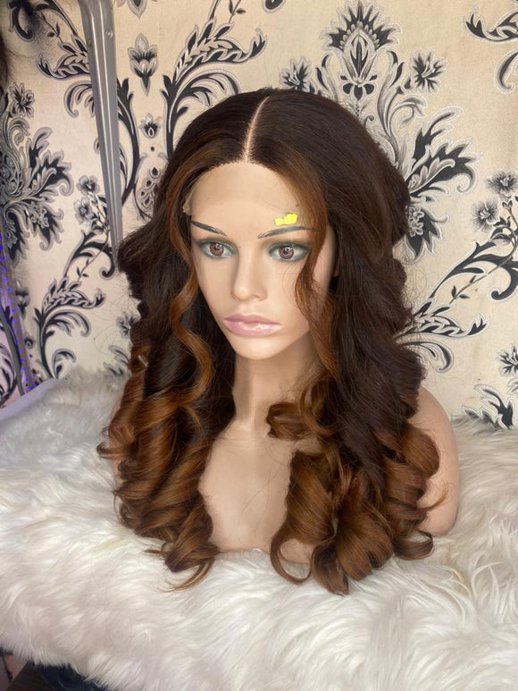 Wavy Virgin Birthmark Wig (Natural Dark Brown)