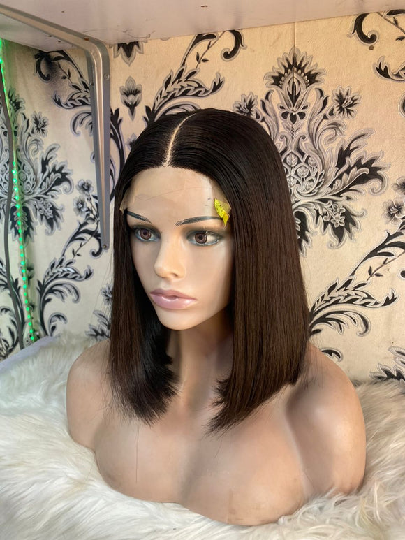 Natural Dark Brown Bob Wig